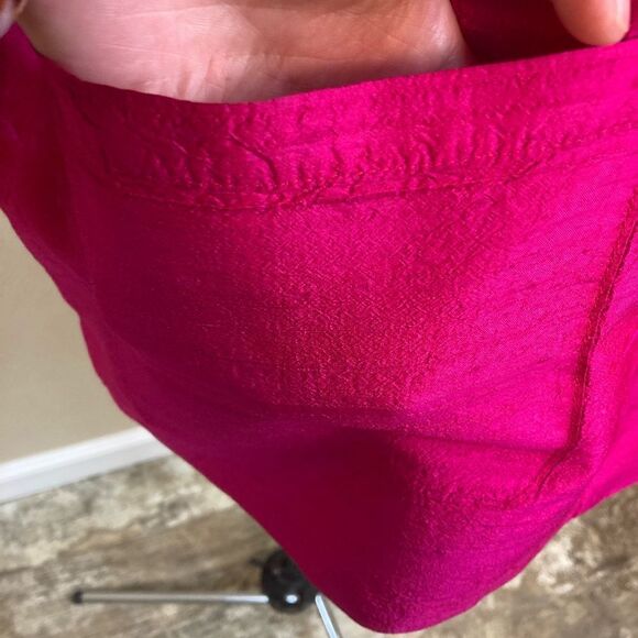 Italian pure silk 3/4 sleeve elegant boxy jacket w/pockets, shell buttons - Picture 9 of 13